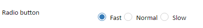 Screenshot of an example of the Radio button widget