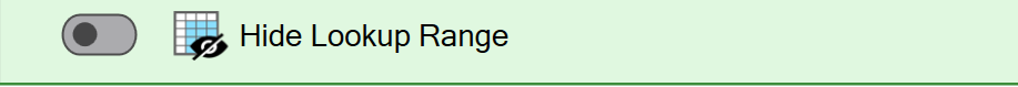 Screenshot of the Hide lookup range in the Workbook settings on the task pane