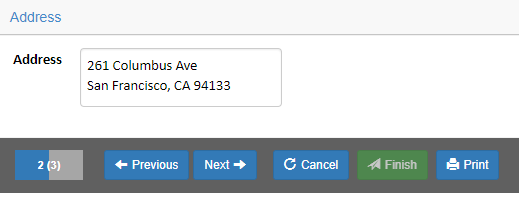 Screenshot of the second step of a wizard